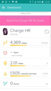 FitBit Initial Screen Android