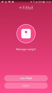FitBit Start Screen Android- Manage Weight