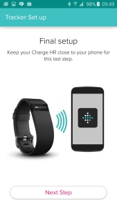 FitBit Tracker Setup Screen Android- Final Setup