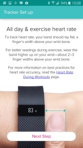 FitBit Tracker Setup Screen Android- Heart Rate