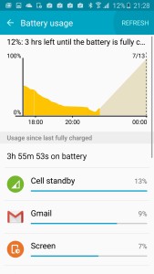 Lenovo 10W Charger Battery Charge Time Display on Samsung Galaxy S6 Edge