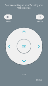 Registered Samsung Galaxy S6 Edge Phone on Samsung SmartTV RemoteView with up down left right ok control change