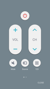 Registered Samsung Galaxy S6 Edge Phone on Samsung SmartTV RemoteView with volume and channel change