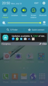 Samsung Galaxy S6 Edge Quick Connect Screen