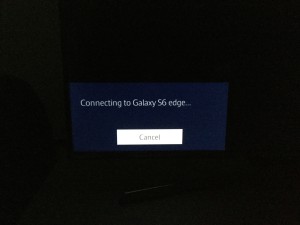Samsung SmartTV registering the Samsung Galaxy S6 Edge