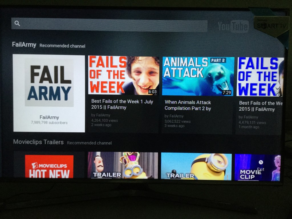 Samsung SmartTV YouTube Menu