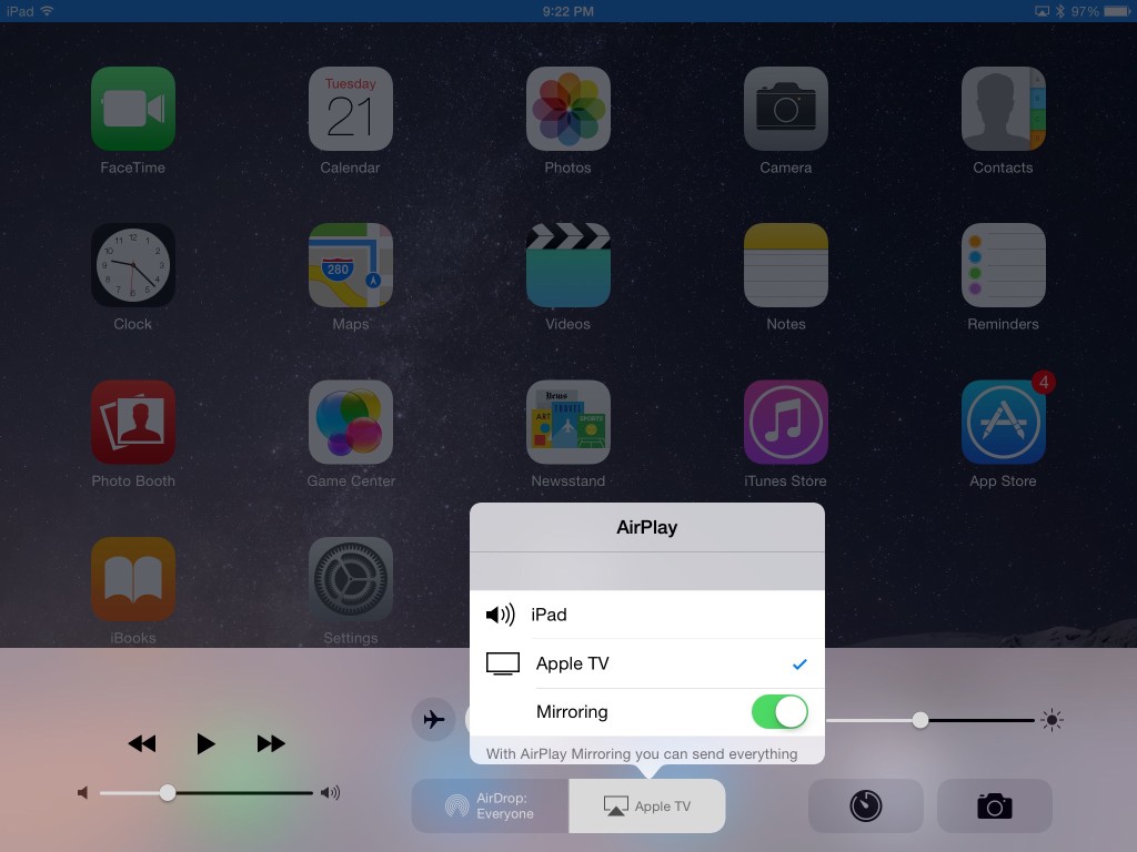 Apple iPad Air 2 with Apple TV and AirPlay Mirroring