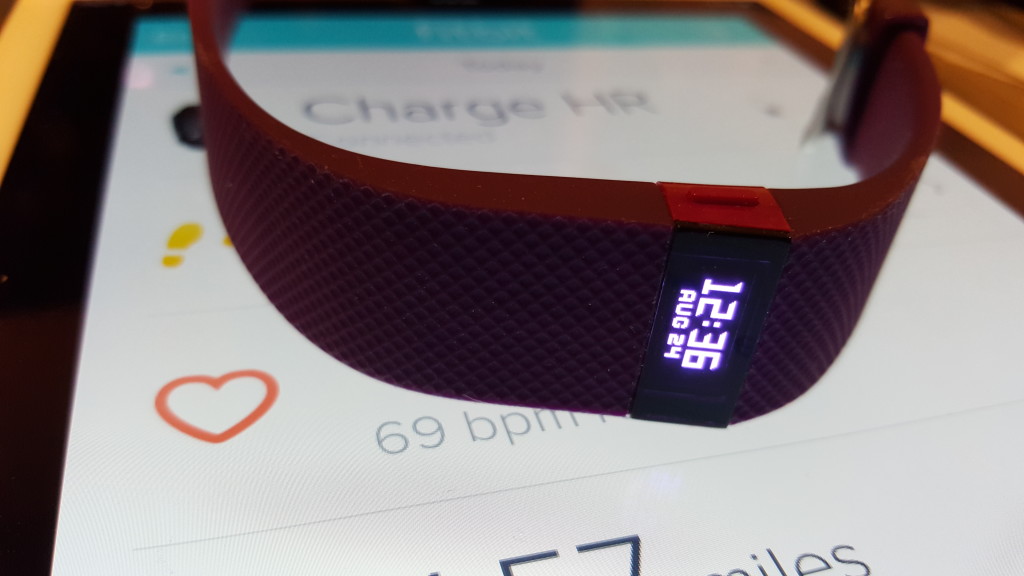 Fitbit Charge HR on iPad Air 2 macro shot