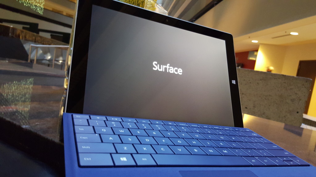 Microsoft Surface 3 with Type Cover at Hyatt Regency San Francisco California setup-1