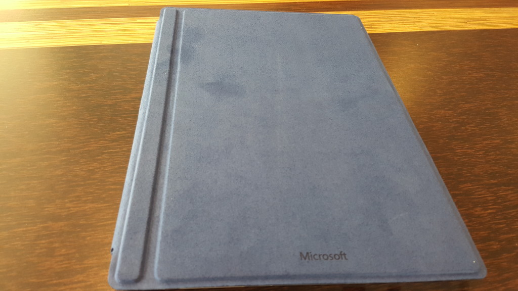 Microsoft Surface 3 with Type Cover closed at Blue Hawaii Acai Cafe San Francisco California
