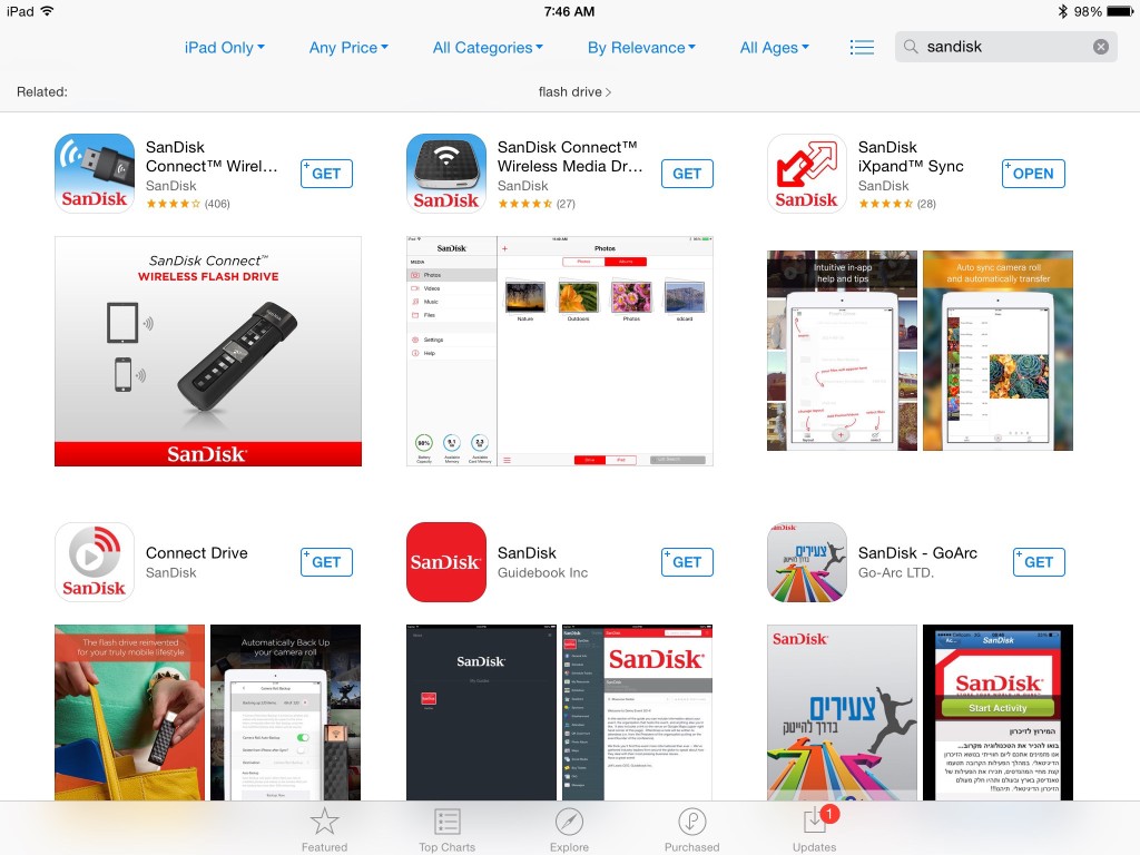 SanDisk iXpand Sync App Install and Setup on Apple iPad Air 2- 1
