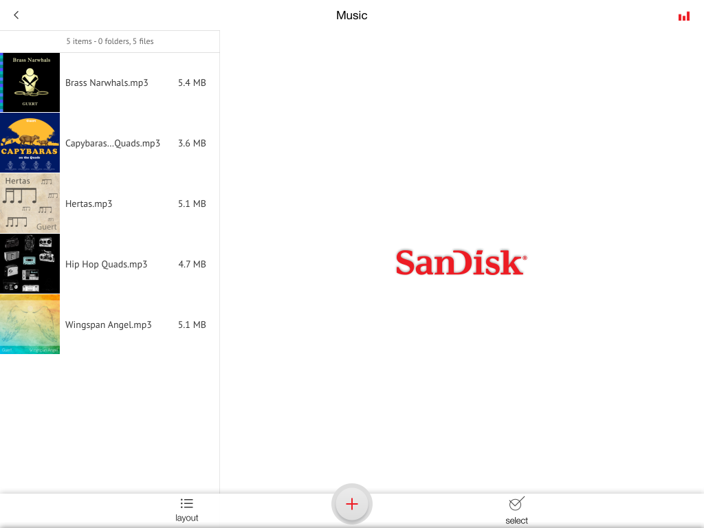 SanDisk iXpand Sync App with iXpand Flash Drive inserted