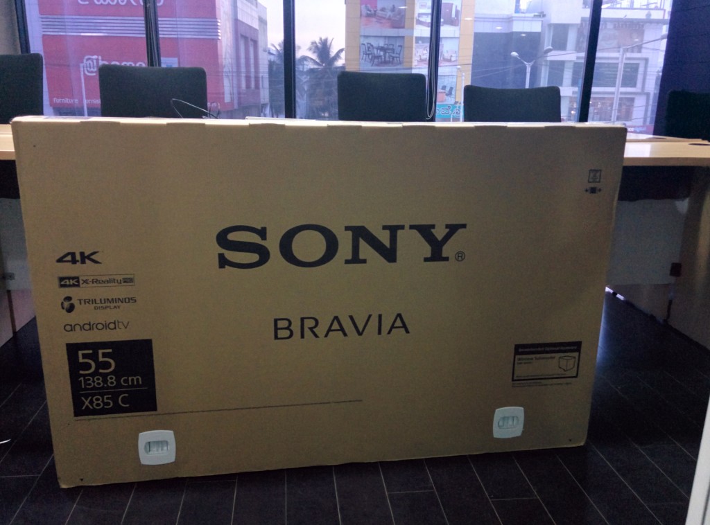 Sony 4K TV box front view