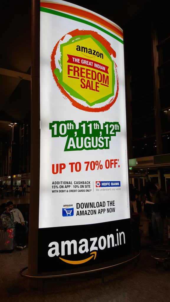Amazon India advertising at Bangalore Airport