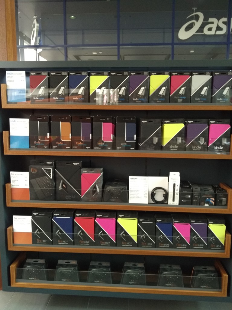 Amazon Kindle Accessories Display at Amazon Store Westfield Mall Santa Clara California
