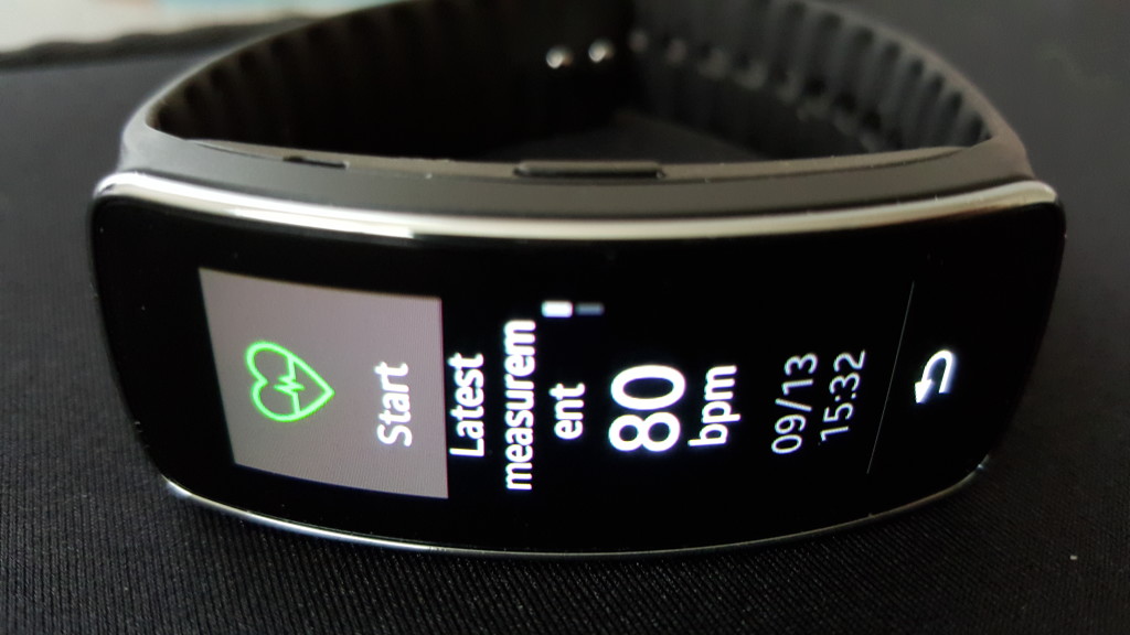 Samsung Gear Fit Heart Rate Screen