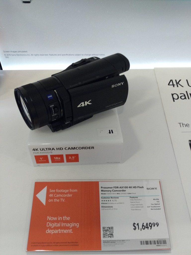 Sony 4K HD Camcorder BestBuy Store Santana Row Santa Clara California