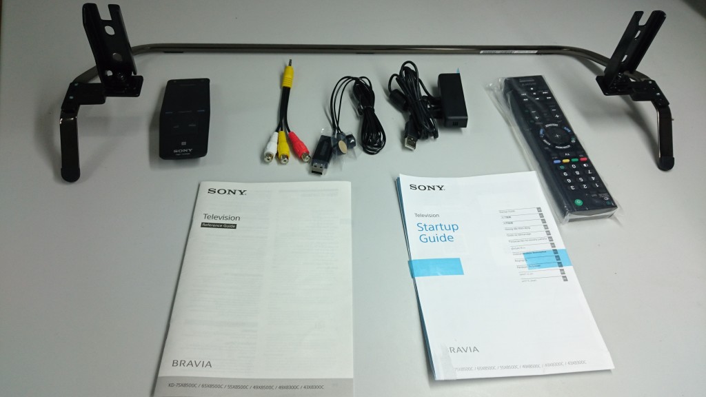 Sony 4K TV unboxing accessories