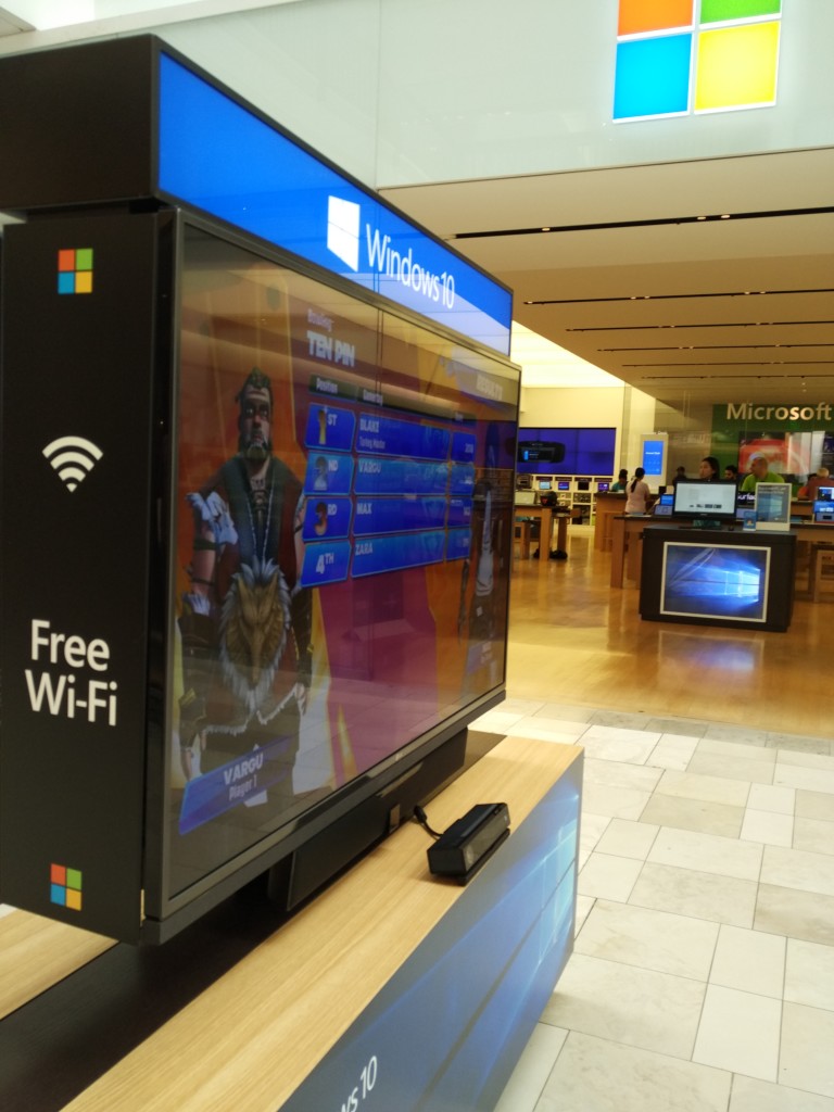 Windows Ad in Mall Aisle Microsoft Store Westfield Mall Santa Clara Califronia
