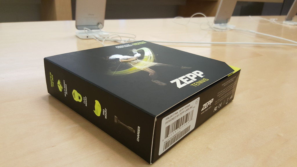 Zepp Sensor Tennis Box at Apple Store iPhone Display at Apple Store Pleasanton California