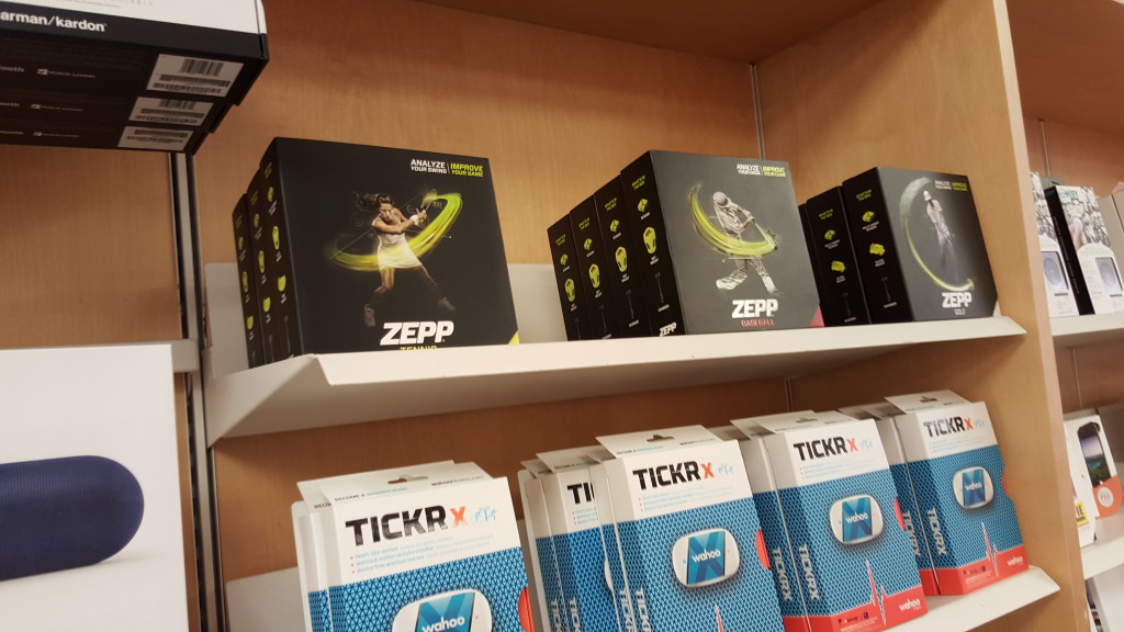 Zepp Sensor Tennis Display at Apple Store iPhone Display at Apple Store Pleasanton California Zoom In Shot