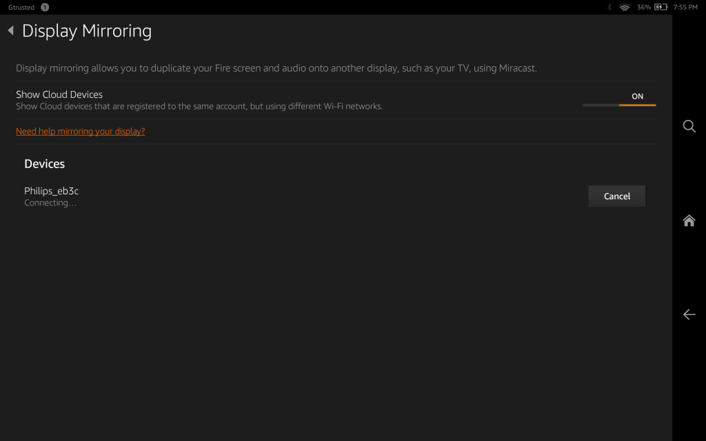 Amazon Fire HDX 89 unable to Miracast to Amazon Fire TV Stick-3