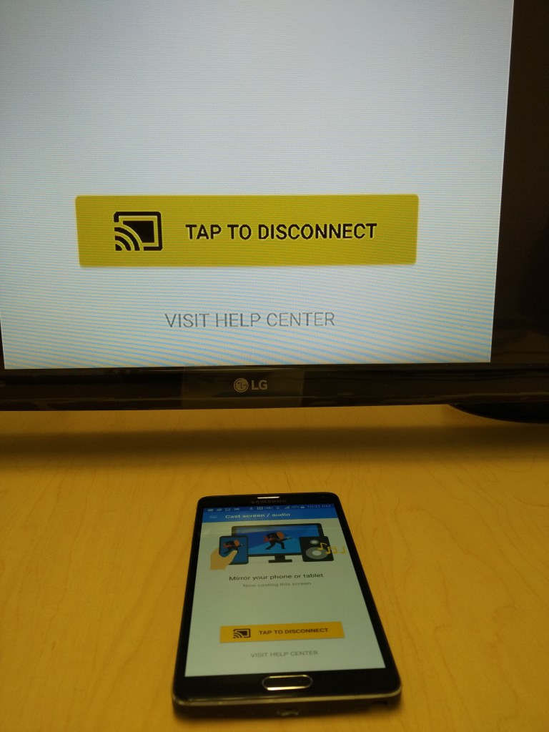 Chromecast App on Galaxy Note 4 Chromecast to Google Chomecast (2015) on LG 4K Smart TV-1