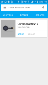 Chromecast App on Samsung Galay Note 4 for Google Chromecast (2015) Setup-11
