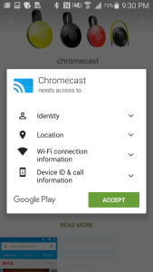 Chromecast App on Samsung Galay Note 4 for Google Chromecast (2015) Setup-3