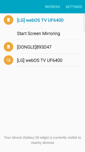 Samsung Galaxy S6 Edge different ways to connect to LG 4K TV setup-6