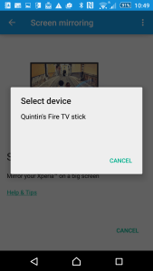 Sony Xperia Z4 Miracast to Amazon Fire TV Stick on LG 4K Smart TV