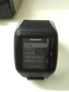 TomTom Multi-Sport Watch Actiities Selection Screen