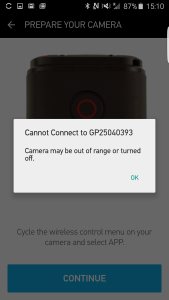 GoPro Hero4 Session WI-FI Samsung Galaxy S6 Edge Setup-22