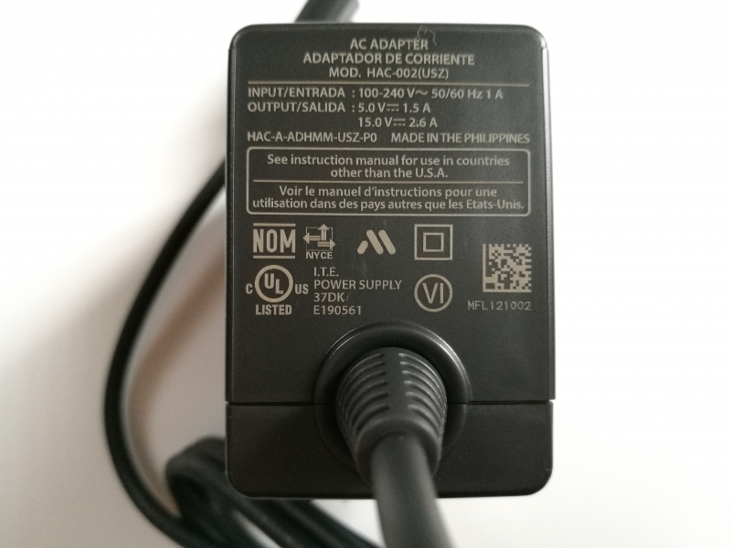 nintendo switch replacement power cord