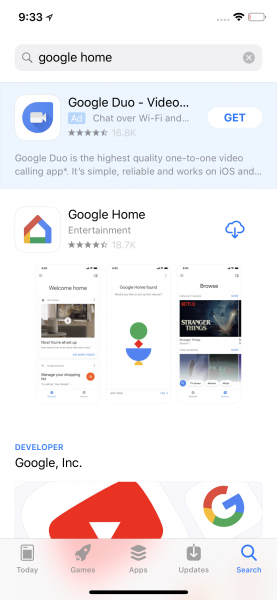 google home apps store